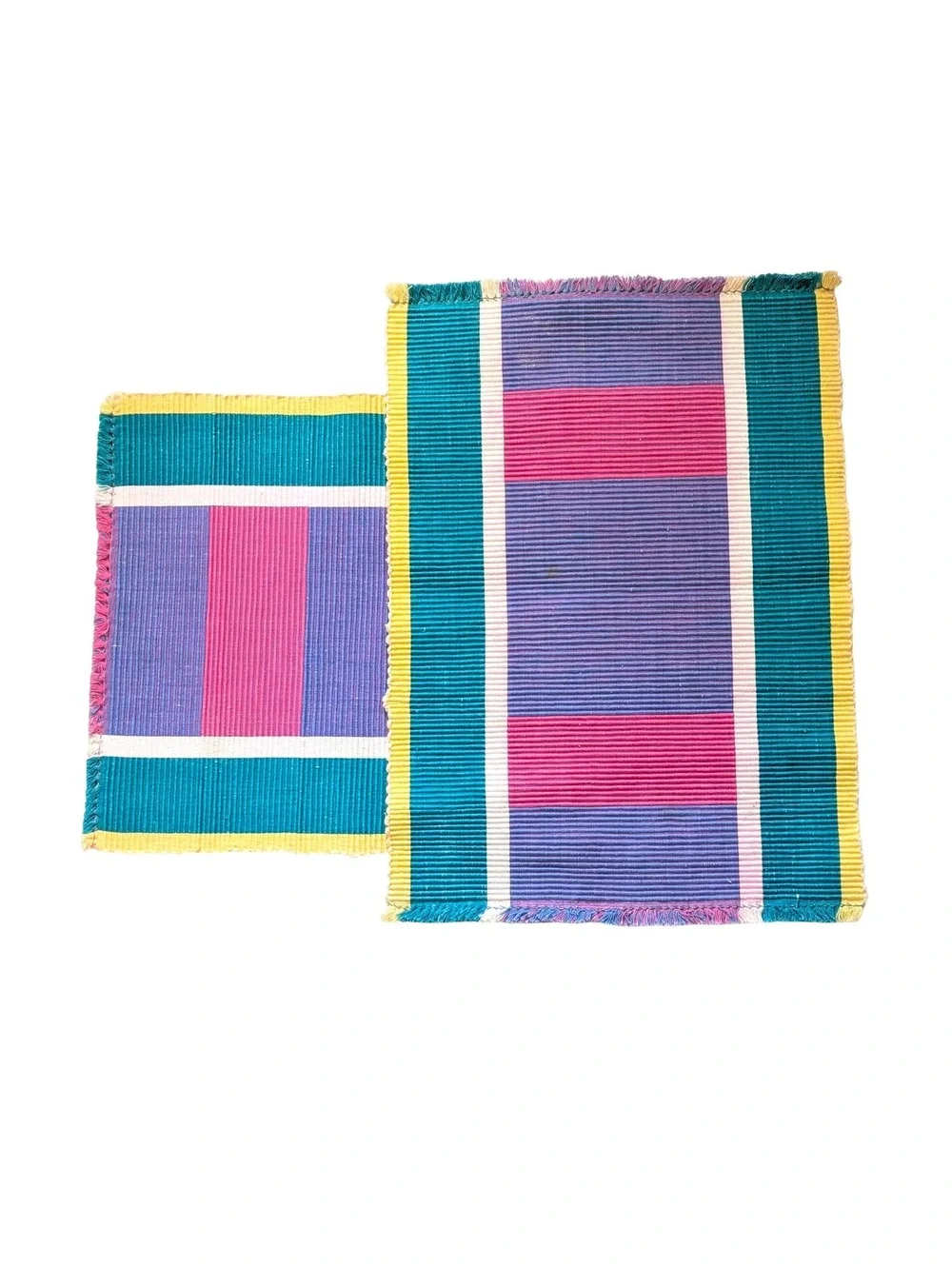 1980s Vintage Colorblock Placemats - Set of 4